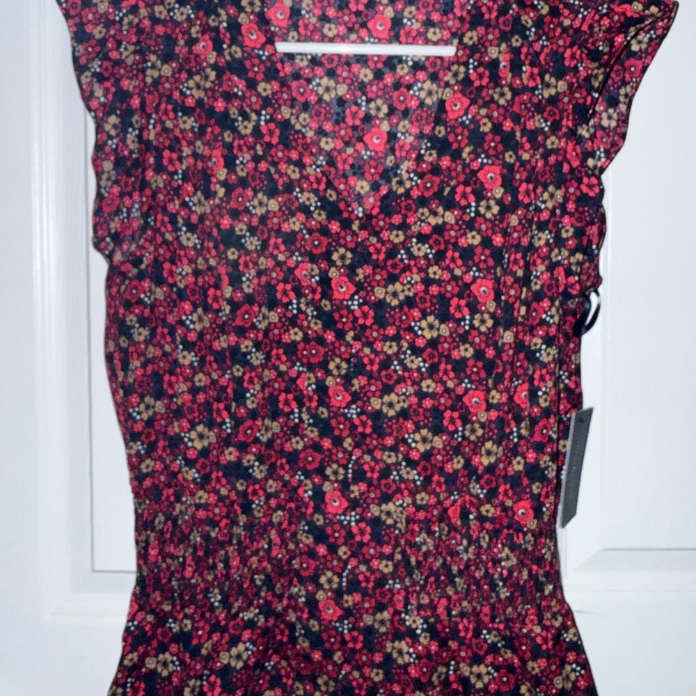 Tommy Hilfiger Red and Black Floral Top